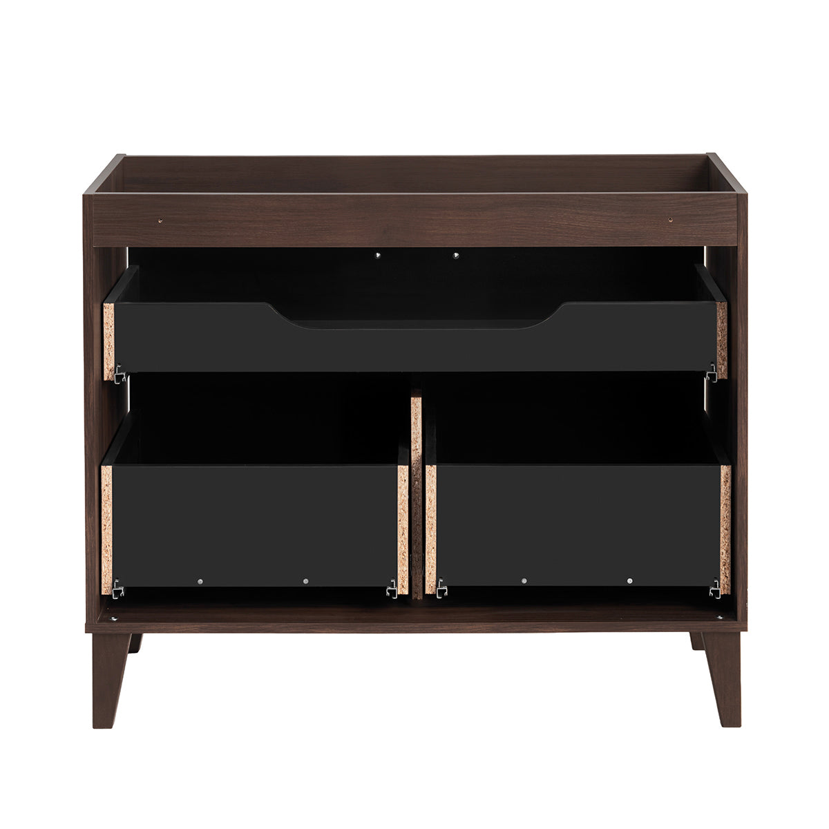 Ensemble meuble simple vasque 100cm et armoire miroir Moka Bois foncé - vue 4
