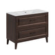 Meuble simple vasque encastrée 100cm Moka Bois foncé
