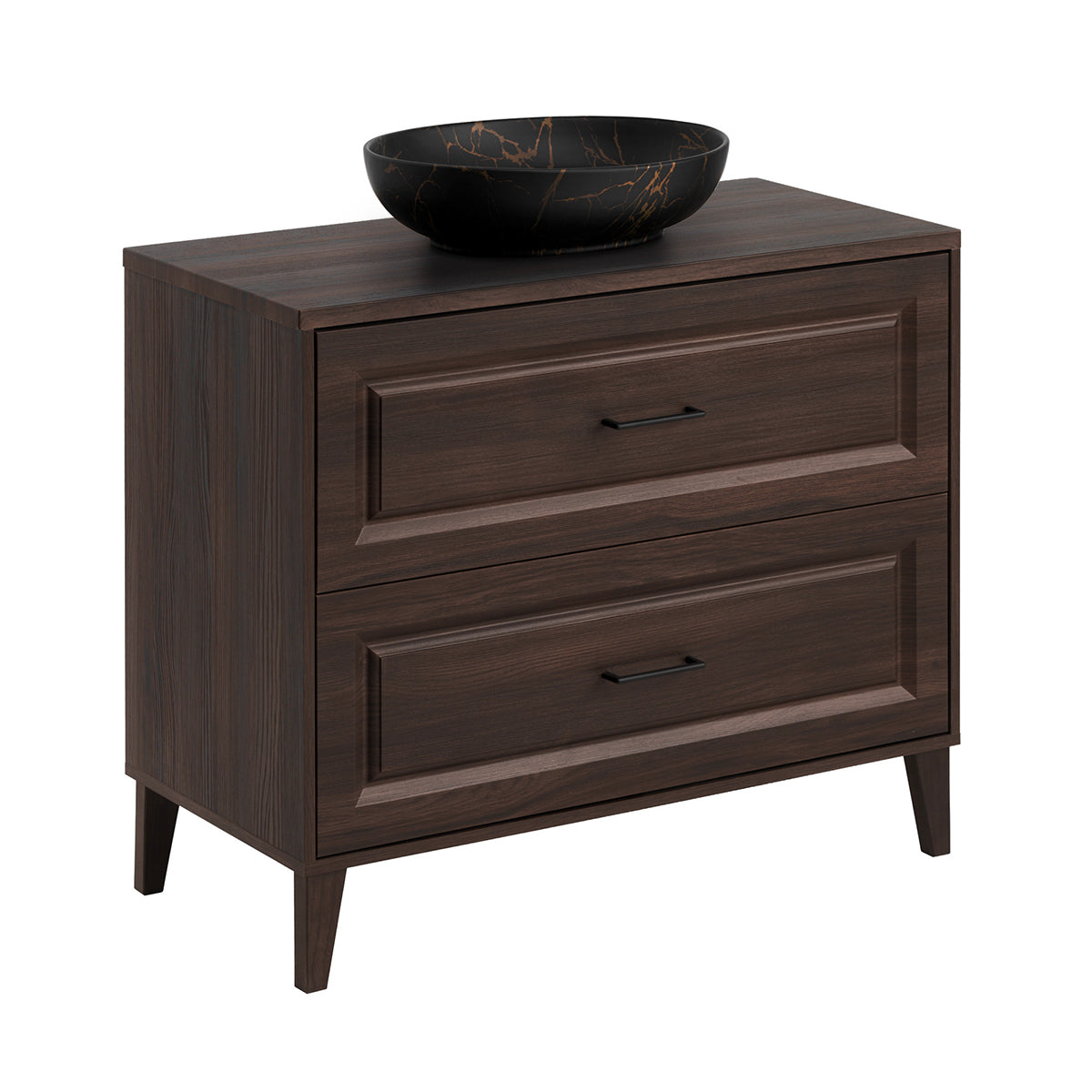 Meuble simple vasque 100cm Moka Bois foncé