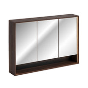 Miroir armoire murale 3 portes 120cm Moka Bois foncé