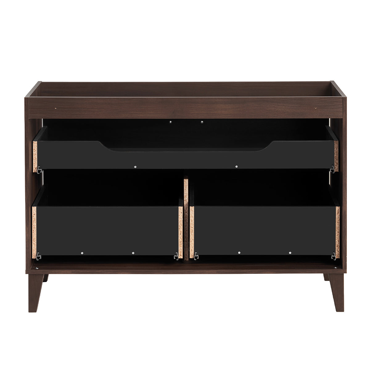 Ensemble meuble simple vasque encastrée gauche 120cm et armoire miroir Moka Bois foncé - vue 4
