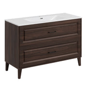 Meuble simple vasque encastrée 120cm Moka Bois foncé