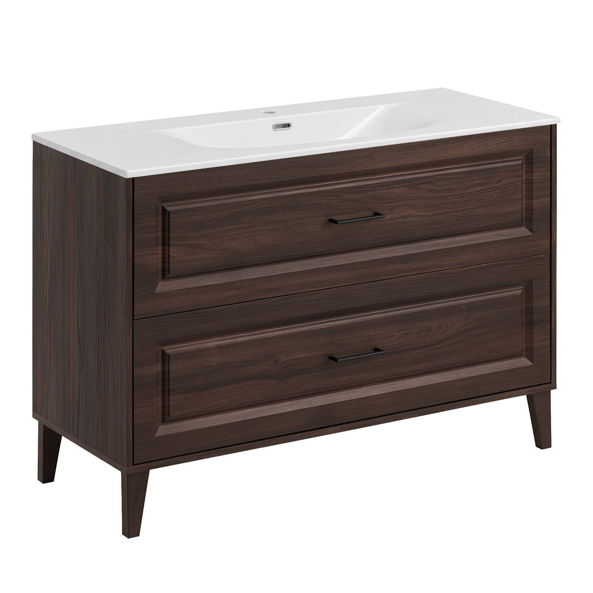 Meuble simple vasque encastrée 120cm Moka Bois foncé