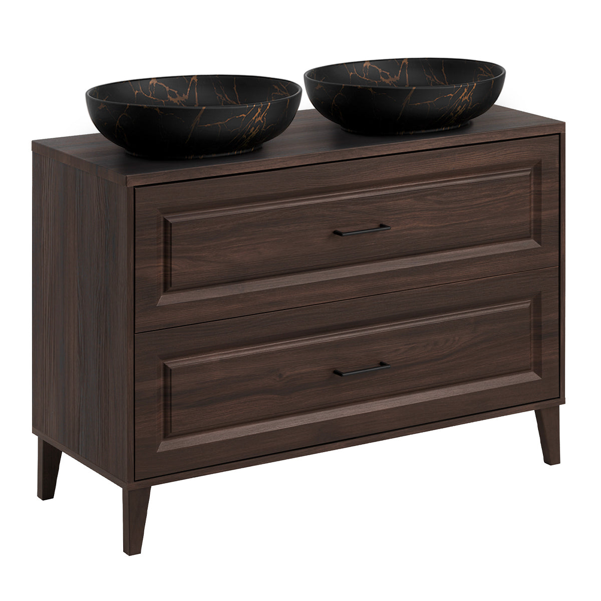 Meuble double vasque 120cm Moka Bois foncé