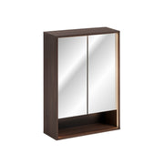 Miroir armoire murale 2 portes 60cm Moka Bois foncé