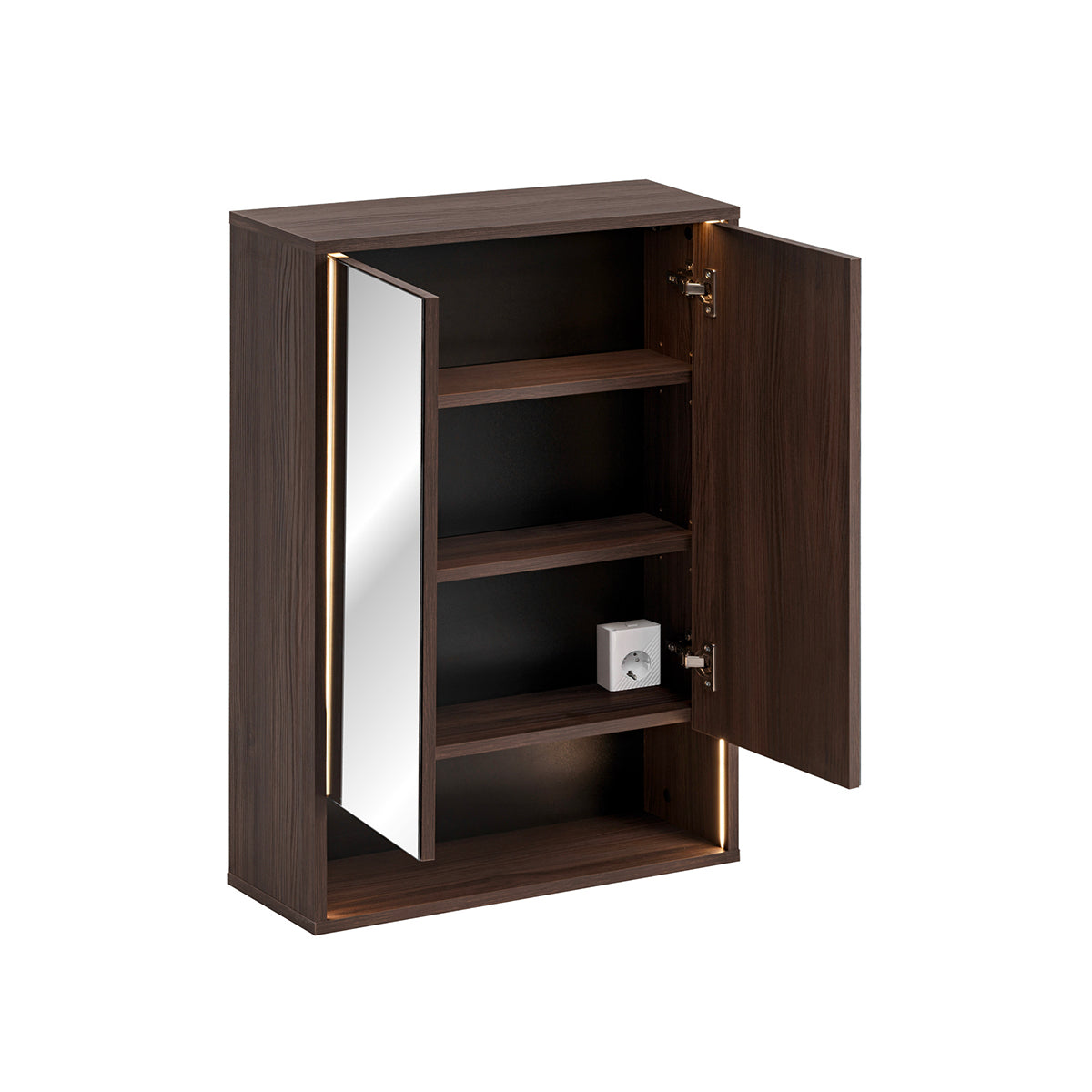 Miroir armoire murale 2 portes 60cm Moka Bois foncé - vue 2