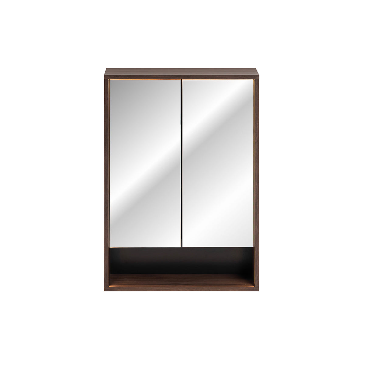 Miroir armoire murale 2 portes 60cm Moka Bois foncé - vue 3