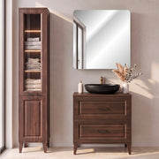 Ensemble meuble simple vasque 80cm et colonne Moka Bois foncé