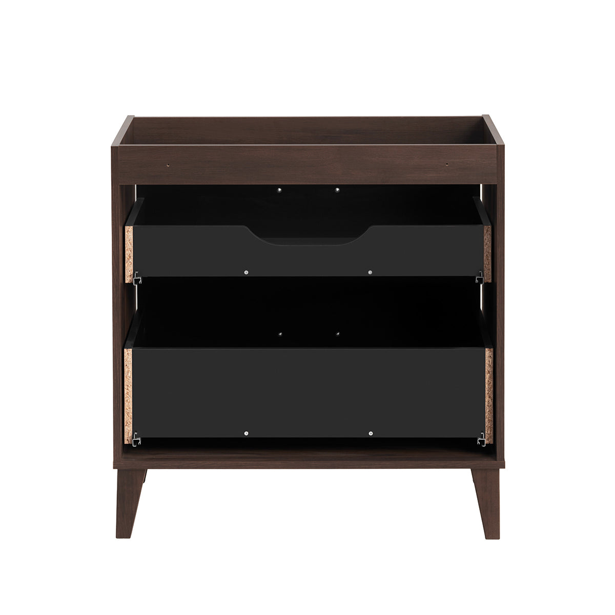 Ensemble meuble simple vasque encastrée 80cm colonne et armoire miroir Moka Bois foncé - vue 4