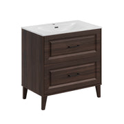 Meuble simple vasque encastrée 80cm Moka Bois foncé