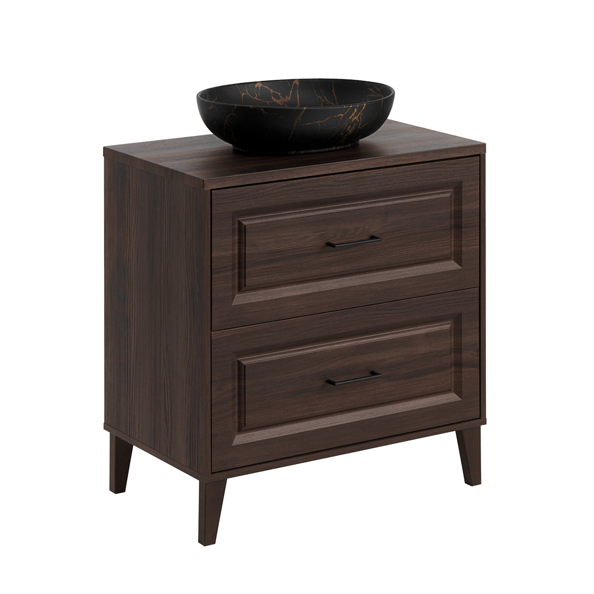 Meuble simple vasque 80cm Moka Bois foncé
