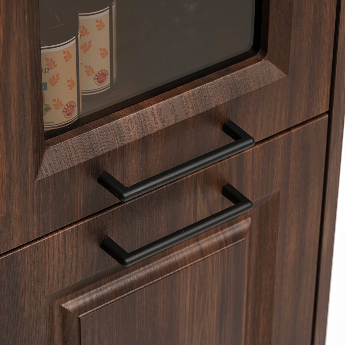 Ensemble meuble simple vasque encastrée droite 120cm et colonne Moka Bois foncé - vue 10
