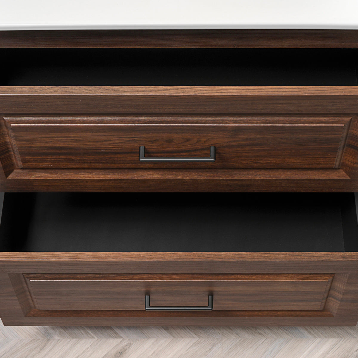 Meuble simple vasque encastrée droite 120cm Moka Bois foncé - vue 7