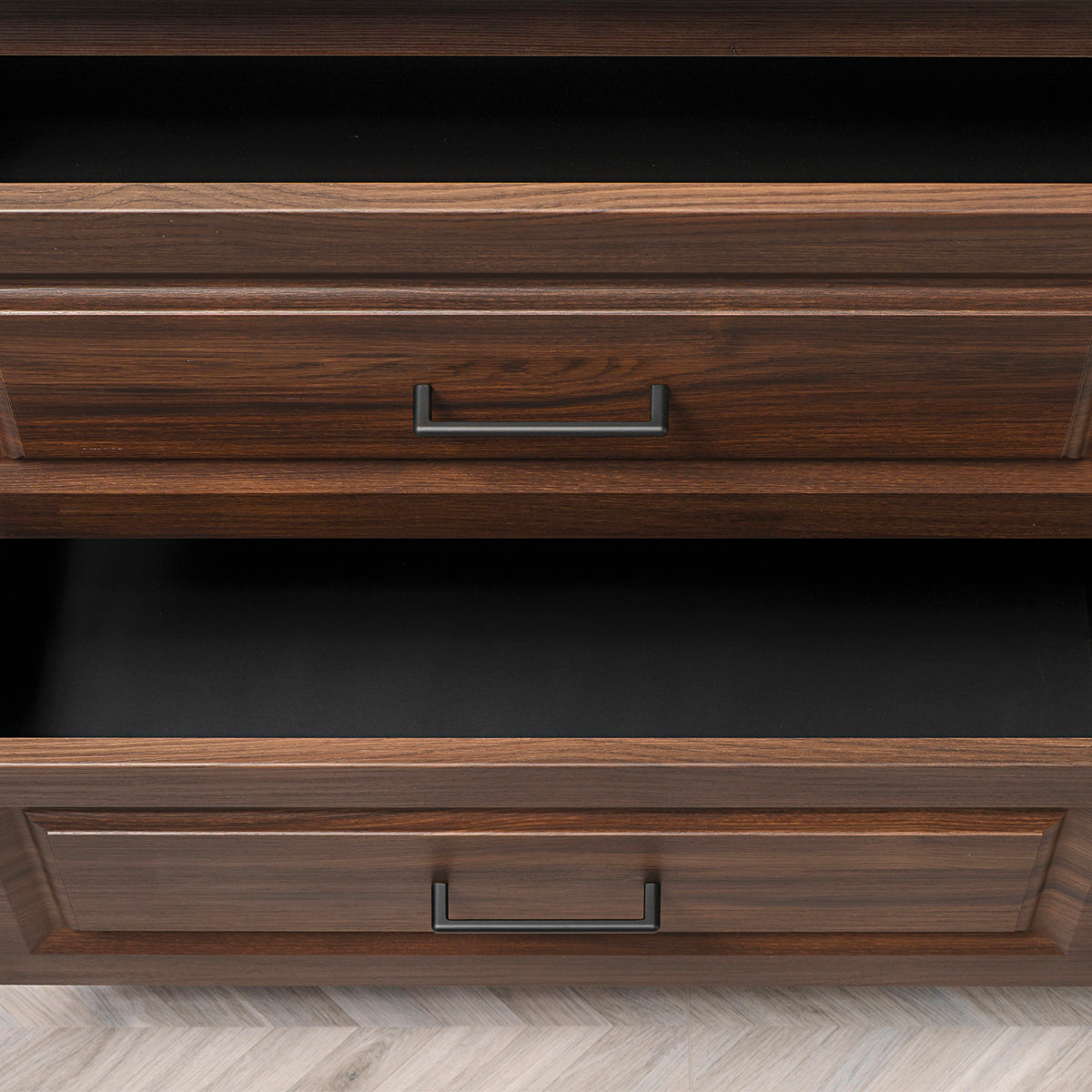 Ensemble meuble double vasque 120cm colonne et armoire miroir Moka Bois foncé - vue 9