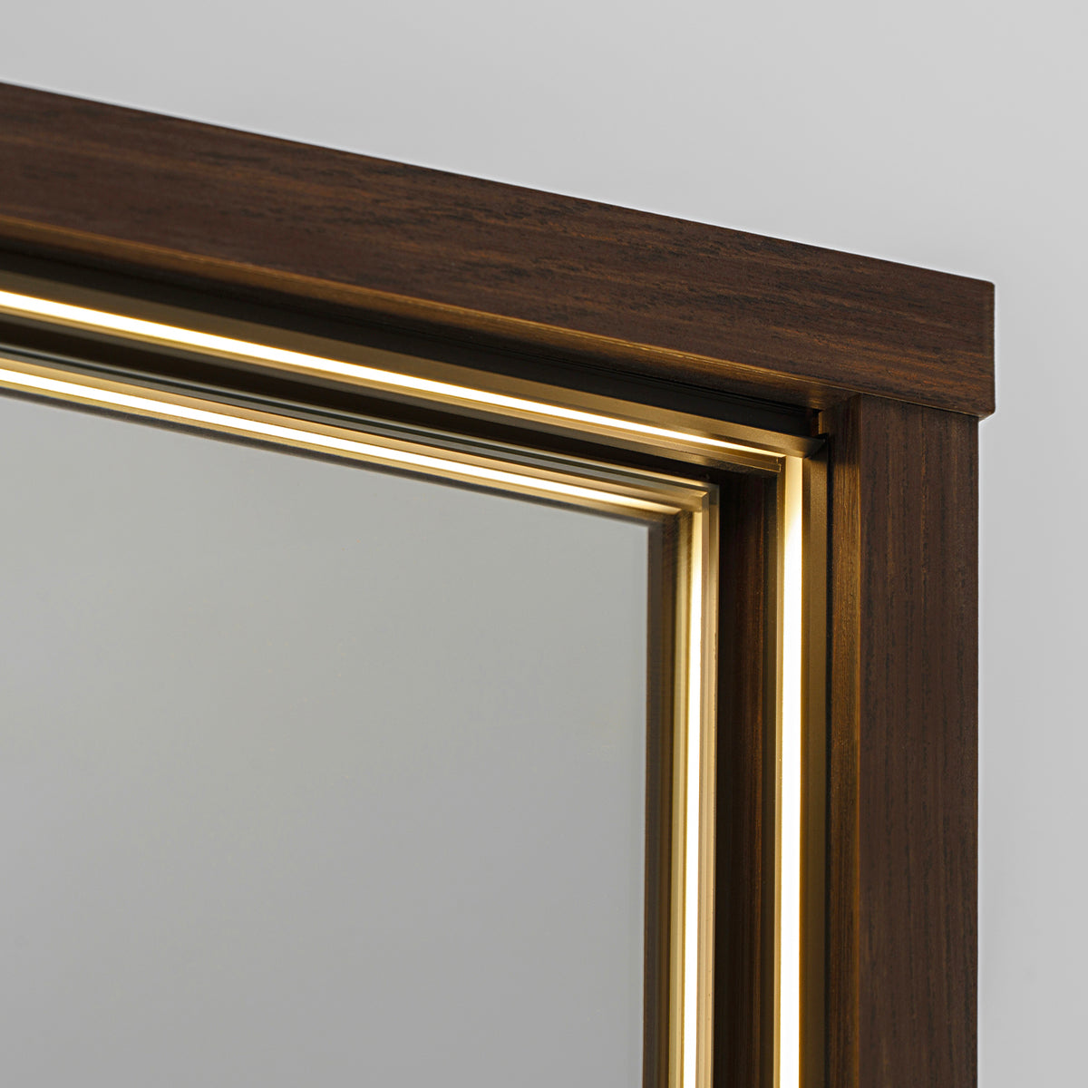 Ensemble meuble double vasque 120cm colonne et armoire miroir Moka Bois foncé - vue 11