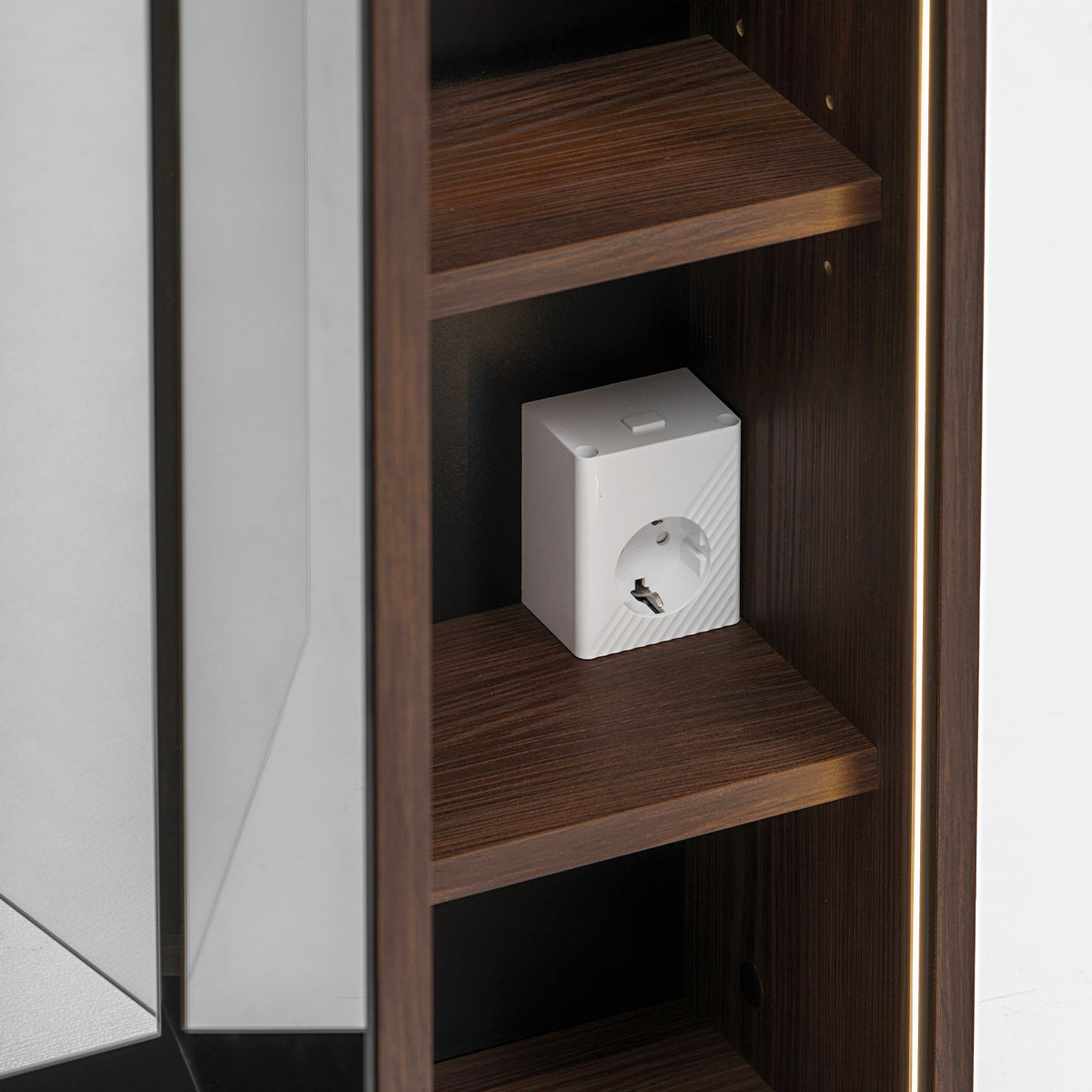 Ensemble meuble simple vasque encastrée droite 120cm et armoire miroir Moka Bois foncé - vue 11