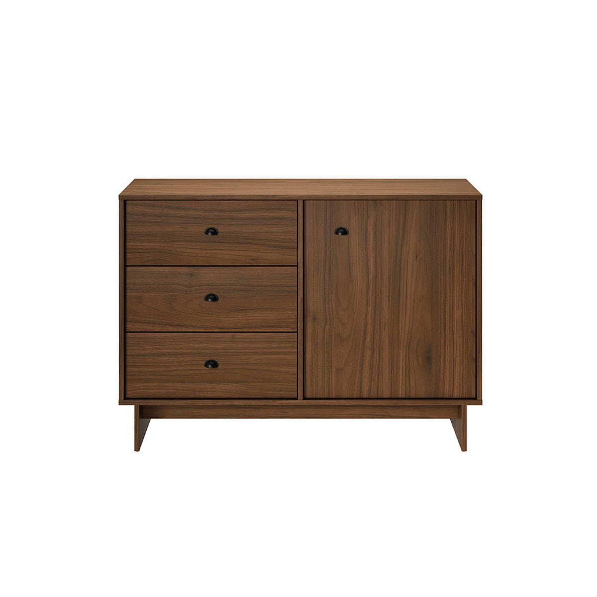 Buffet 1 porte 3 tiroirs Riyo Bois foncé - vue 2