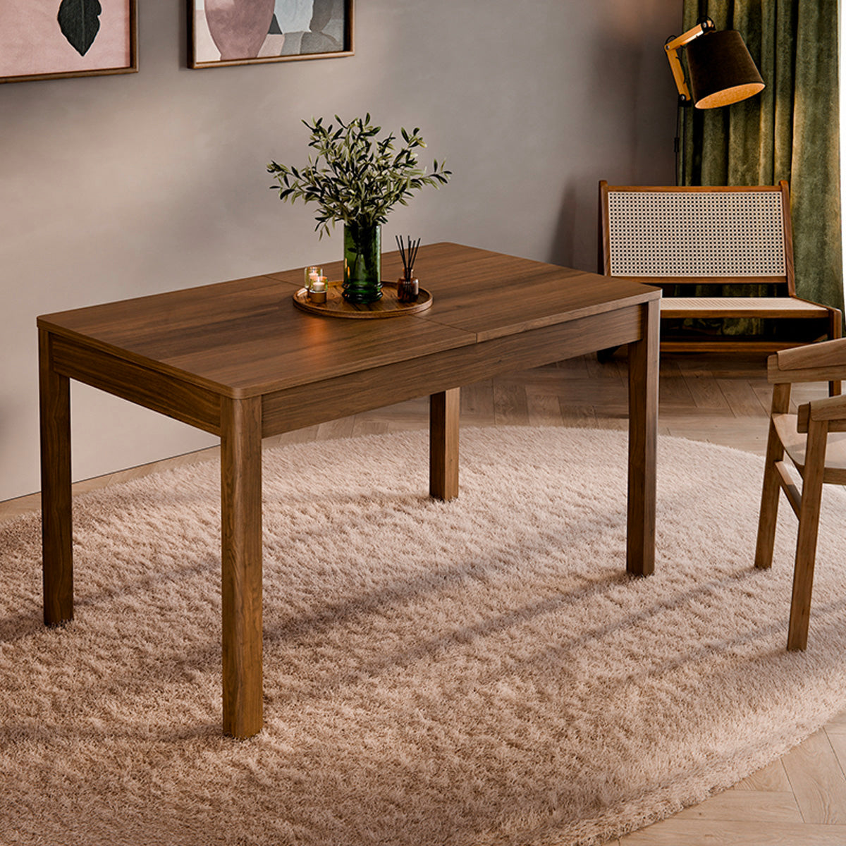 Table à manger extensible 4 à 6 places Riyo Bois foncé - vue 3