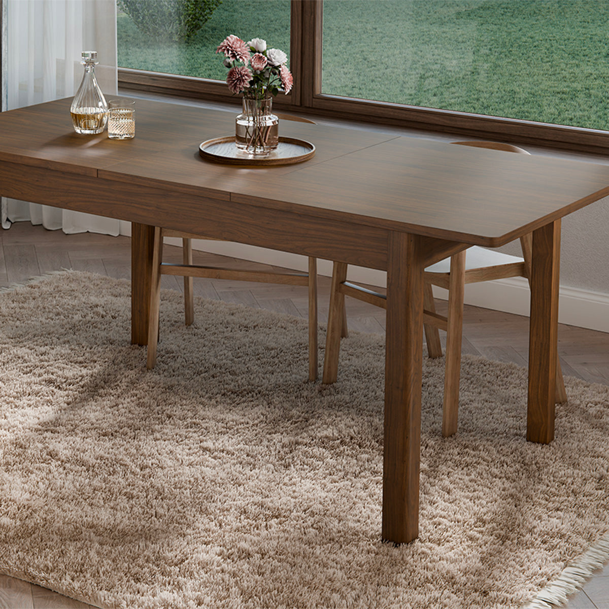 Table à manger extensible 4 à 6 places Riyo Bois foncé - vue 6