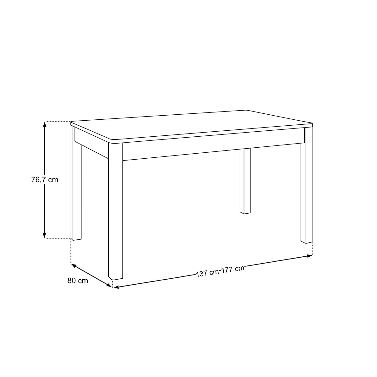 Table à manger extensible 4 à 6 places Riyo Bois foncé - vue 8