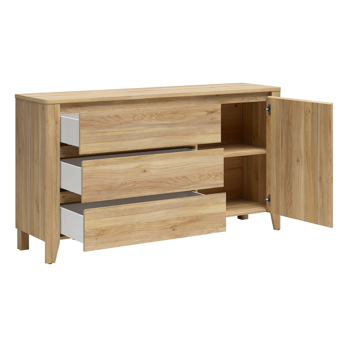 Commode 3 tiroirs 1 porte Samara Bois - vue 4