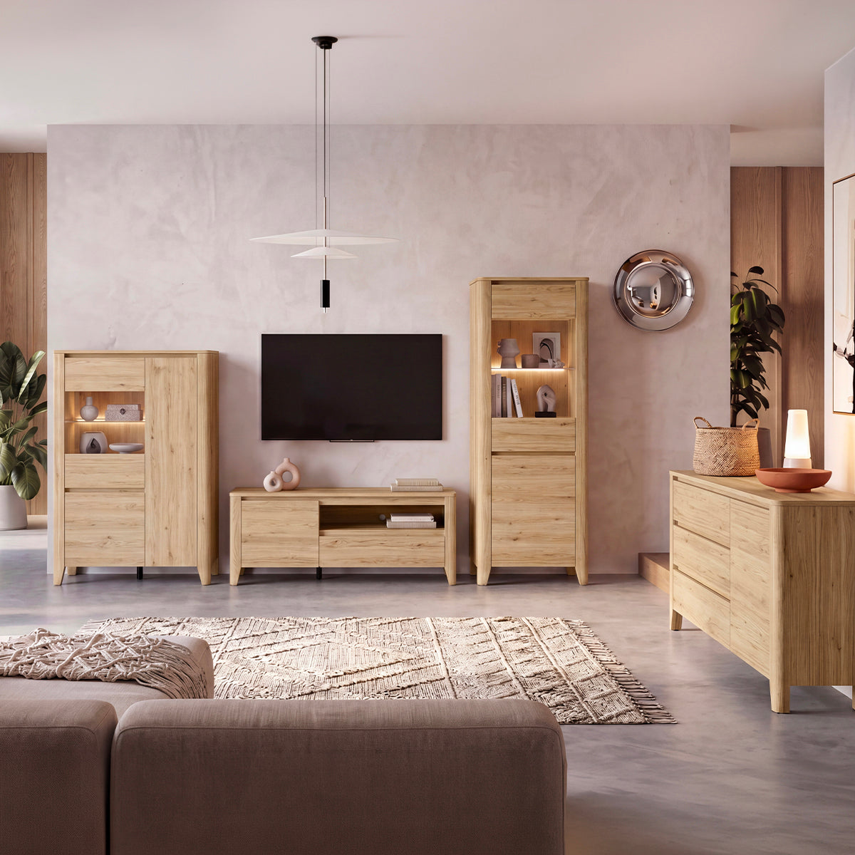 Commode 3 tiroirs 1 porte Samara Bois - vue 6