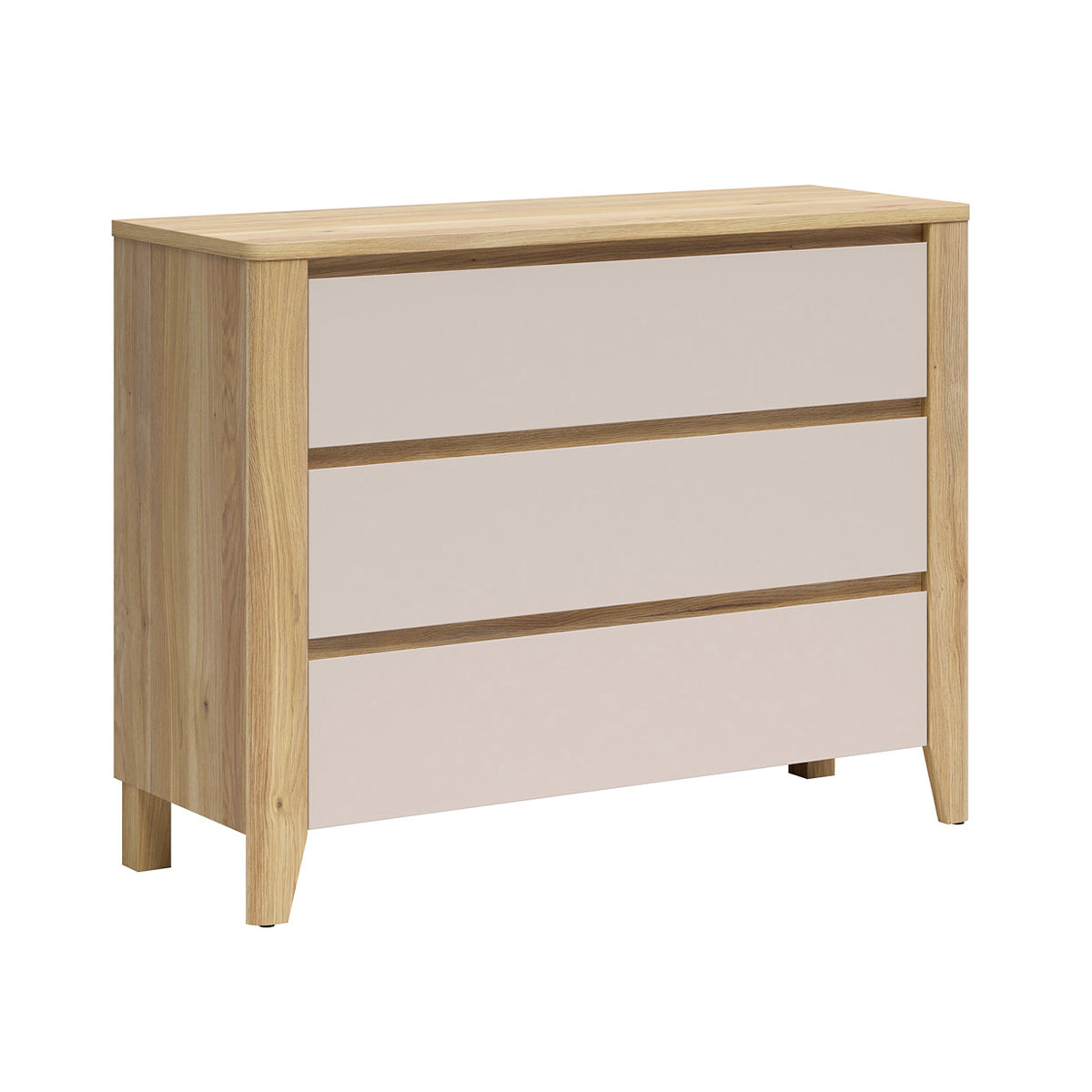 Commode 3 tiroirs Samara Bois et Cachemire