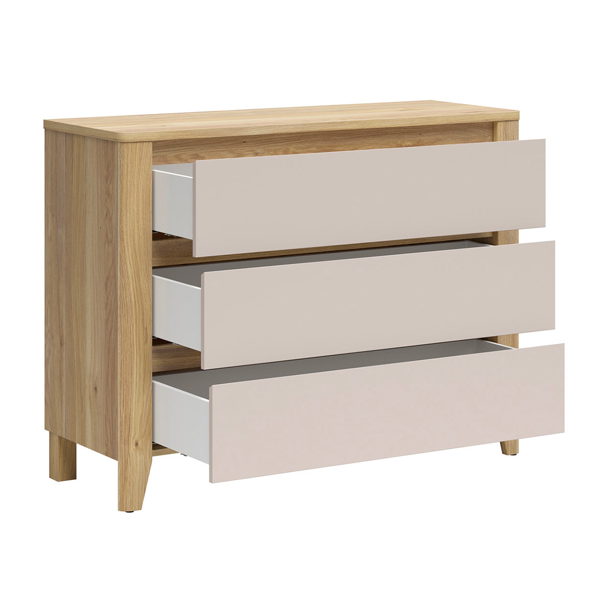 Commode 3 tiroirs Samara Bois et Cachemire - vue 3