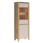 Vaisselier 2 portes LED inclus Samara Bois et Cachemire