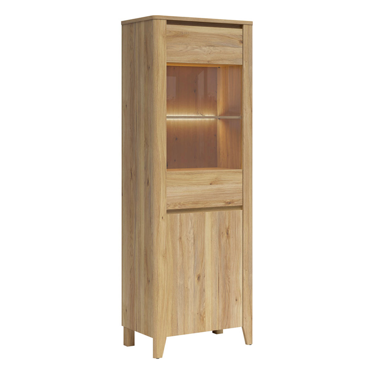 Vaisselier 2 portes LED inclus Samara Bois