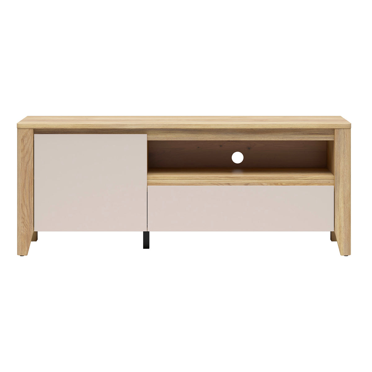 Meuble TV 1 porte 1 tiroir 161 cm Samara Bois et Cachemire - vue 5