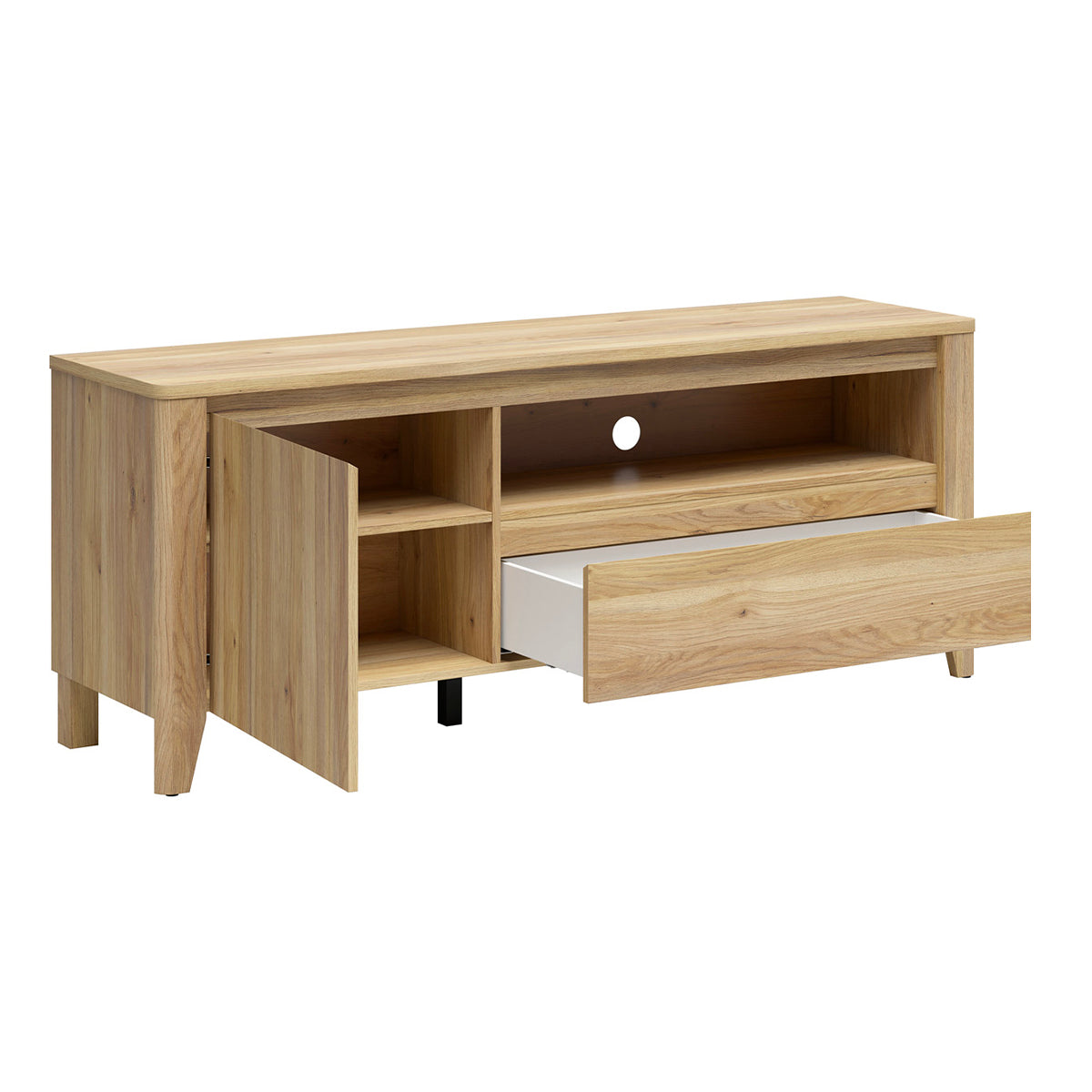 Meuble TV 1 porte 1 tiroir 161 cm Samara Bois - vue 3