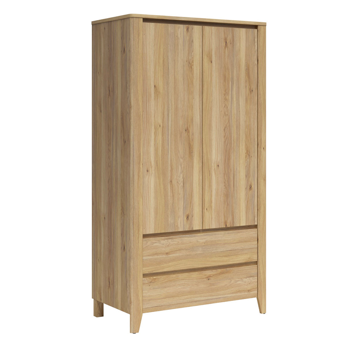 Armoire 2 portes 2 tiroirs Samara Bois
