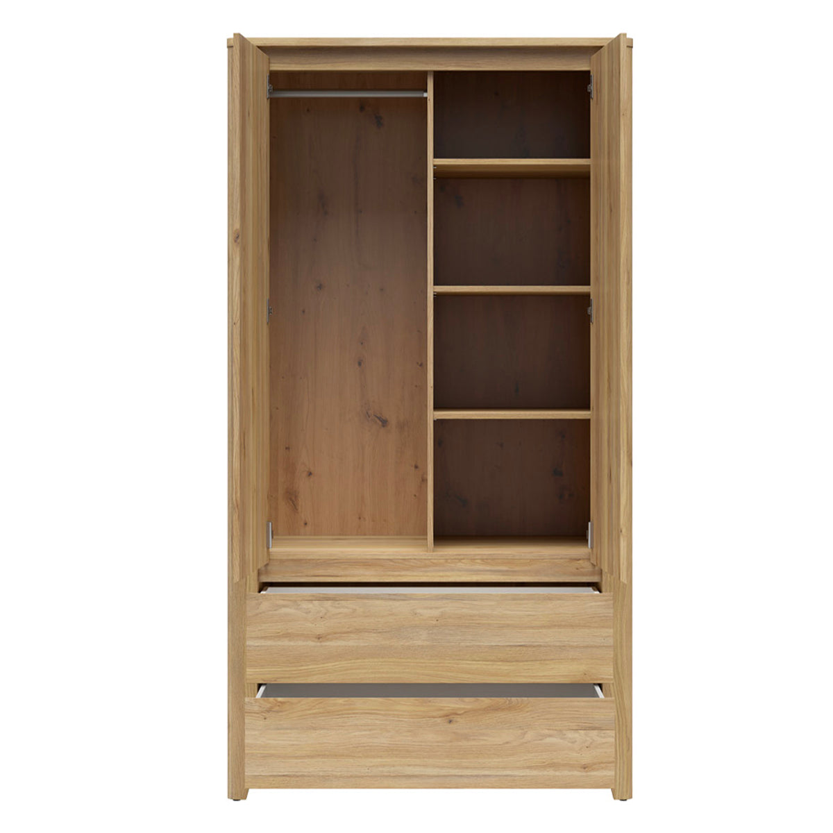 Armoire 2 portes 2 tiroirs Samara Bois - vue 2