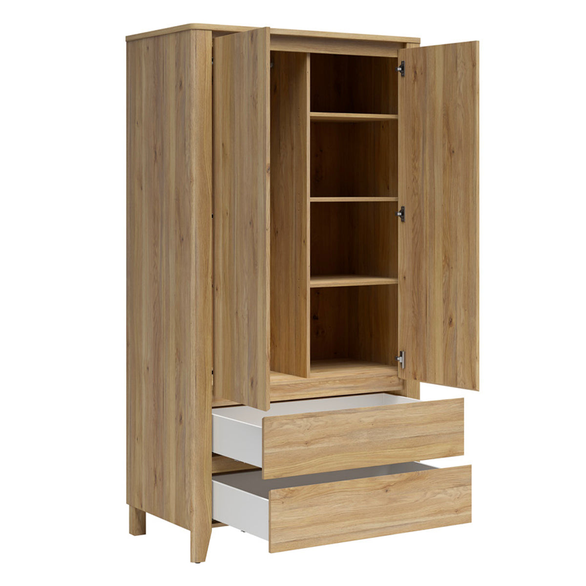 Armoire 2 portes 2 tiroirs Samara Bois - vue 3