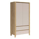 Armoire 2 portes 2 tiroirs Samara Bois et Cachemire