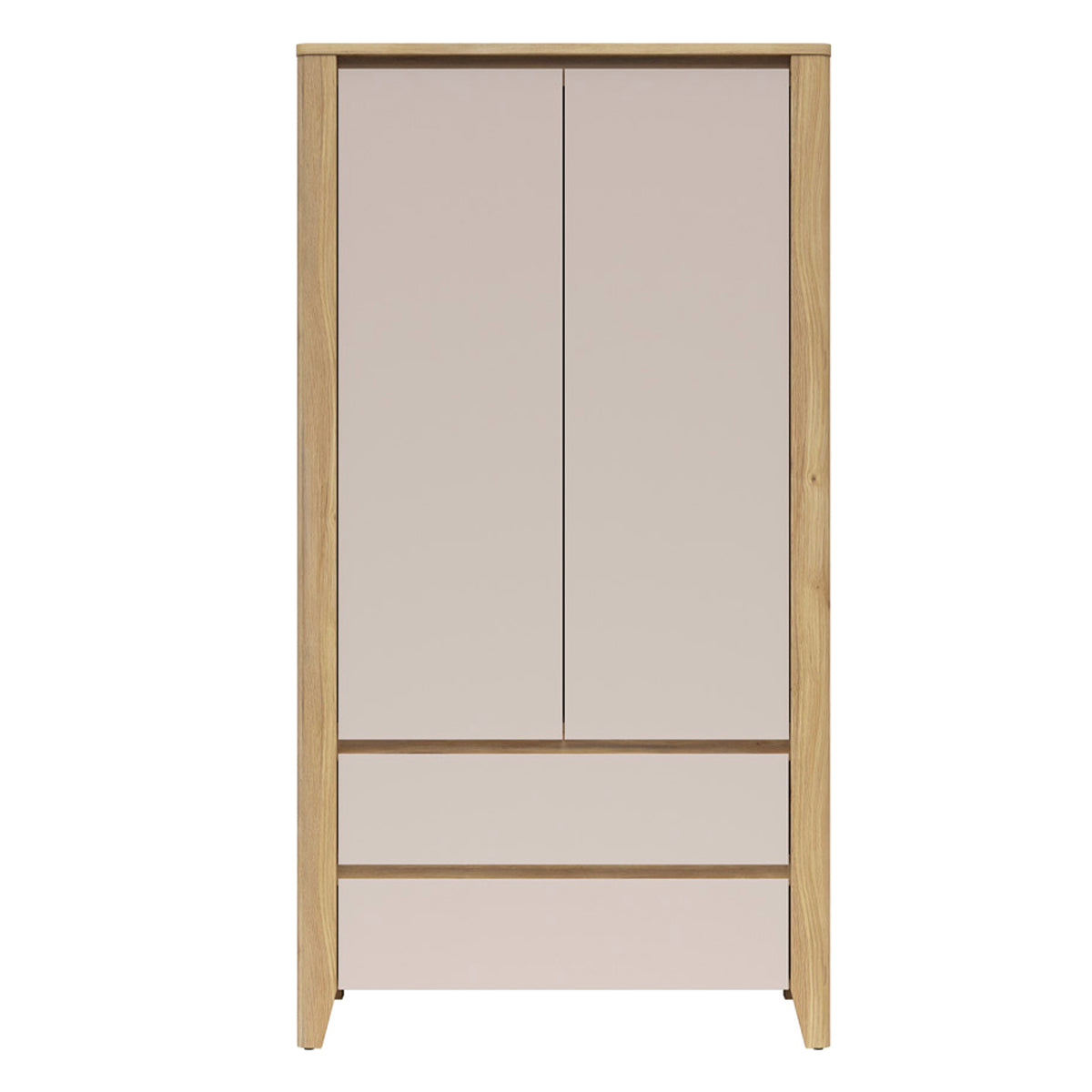 Armoire 2 portes 2 tiroirs Samara Bois et Cachemire - vue 4