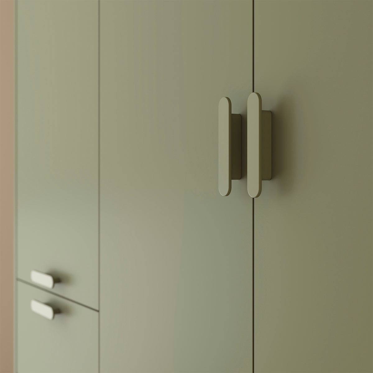 Armoire 4 portes 6 tiroirs Sandy Vert - vue 6
