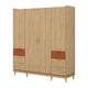 Armoire 4 portes 6 tiroirs Sandy Bois