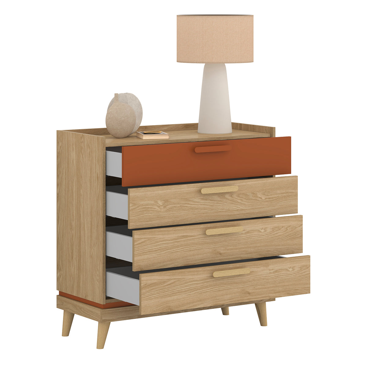 Commode 4 tiroirs Sandy Bois - vue 3