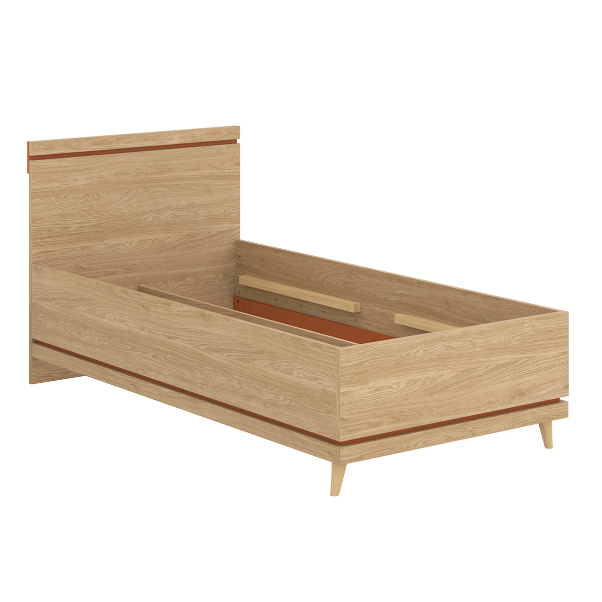 Lit 100x200 sommier inclus Sandy Bois - vue 3
