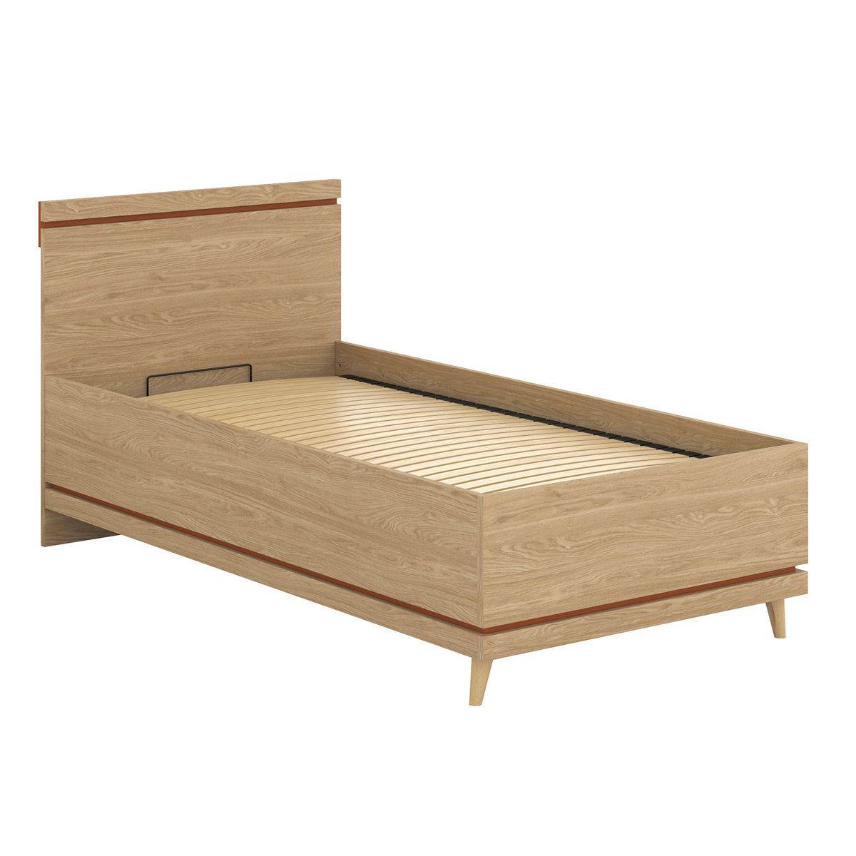 Lit coffre 100x200 sommier inclus Sandy Bois - vue 5