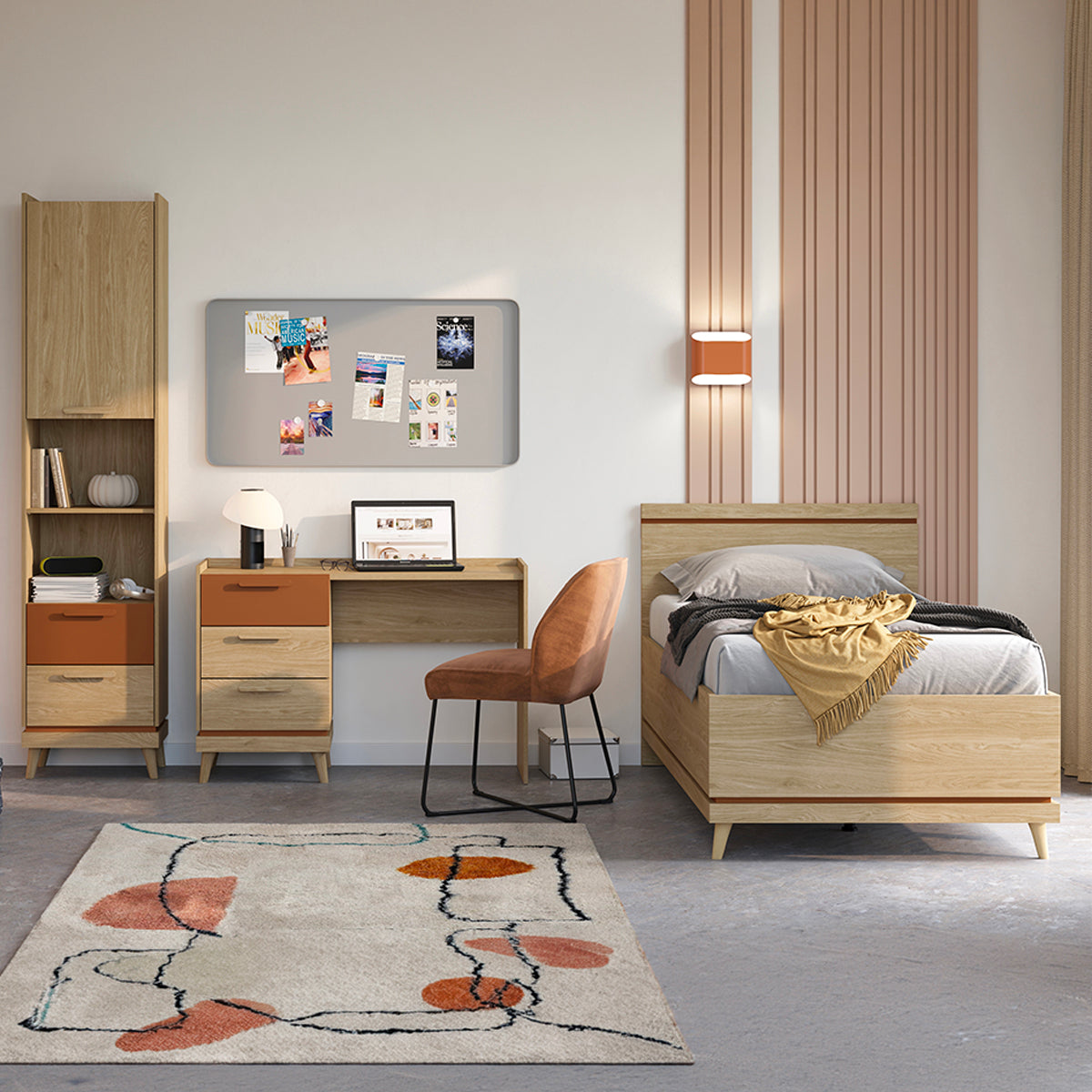 Lit coffre 100x200 sommier inclus Sandy Bois - vue 6