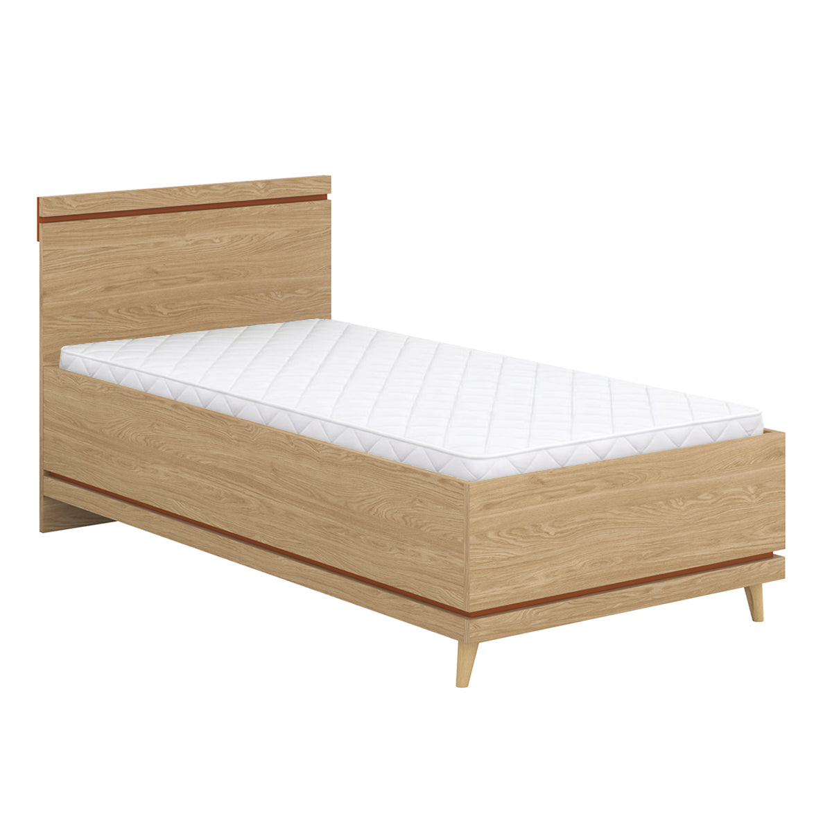 Lit coffre 100x200 sommier inclus Sandy Bois