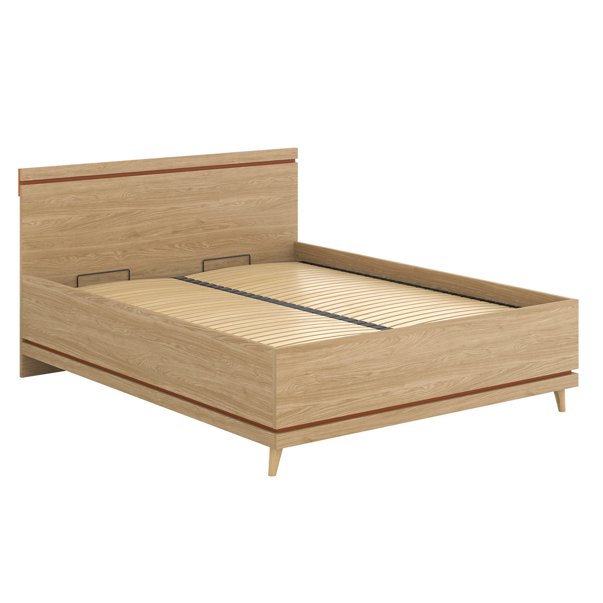 Lit coffre 160x200 sommier inclus Sandy Bois - vue 4