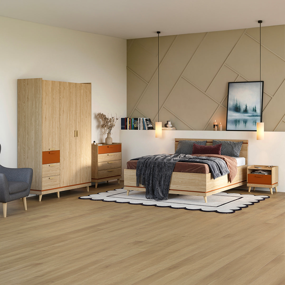 Lit 180x200 sommier inclus Sandy Bois - vue 6