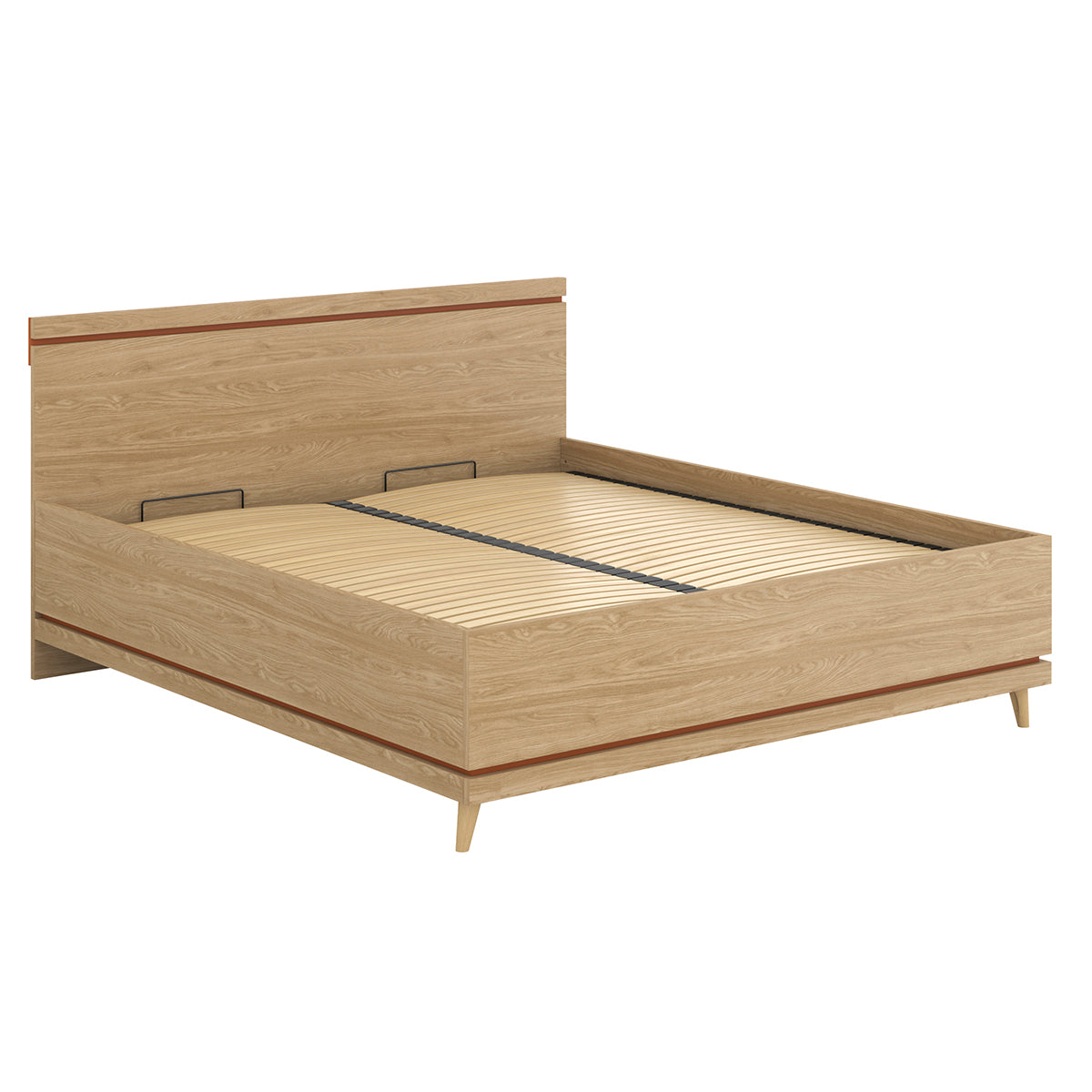 Lit coffre 180x200 sommier inclus Sandy Bois - vue 4