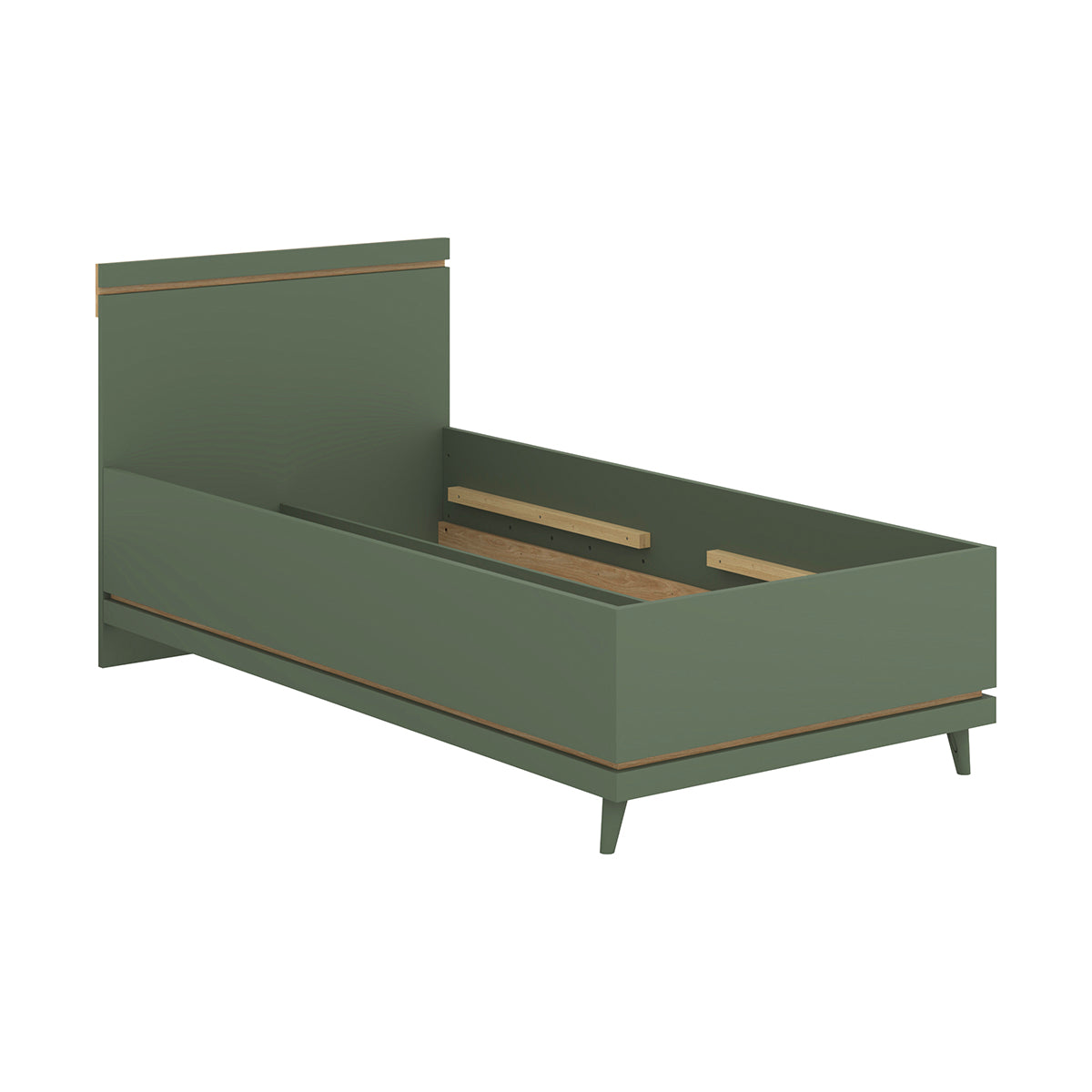 Lit 100x200 sommier inclus Sandy Vert - vue 3