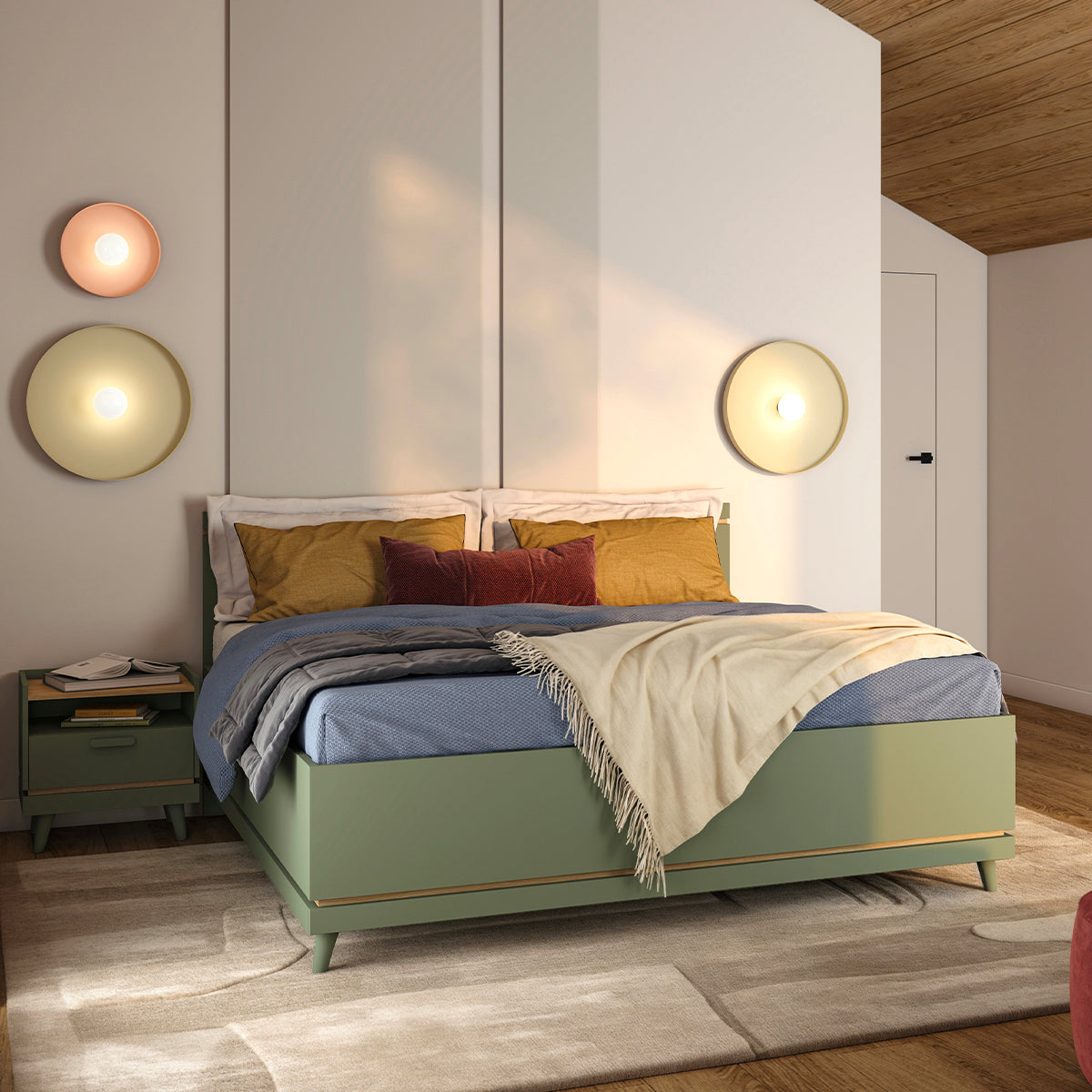 Lit 160x200 sommier inclus Sandy Vert - vue 3