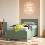 Lit coffre 100x200 sommier inclus Sandy Vert - vue 2